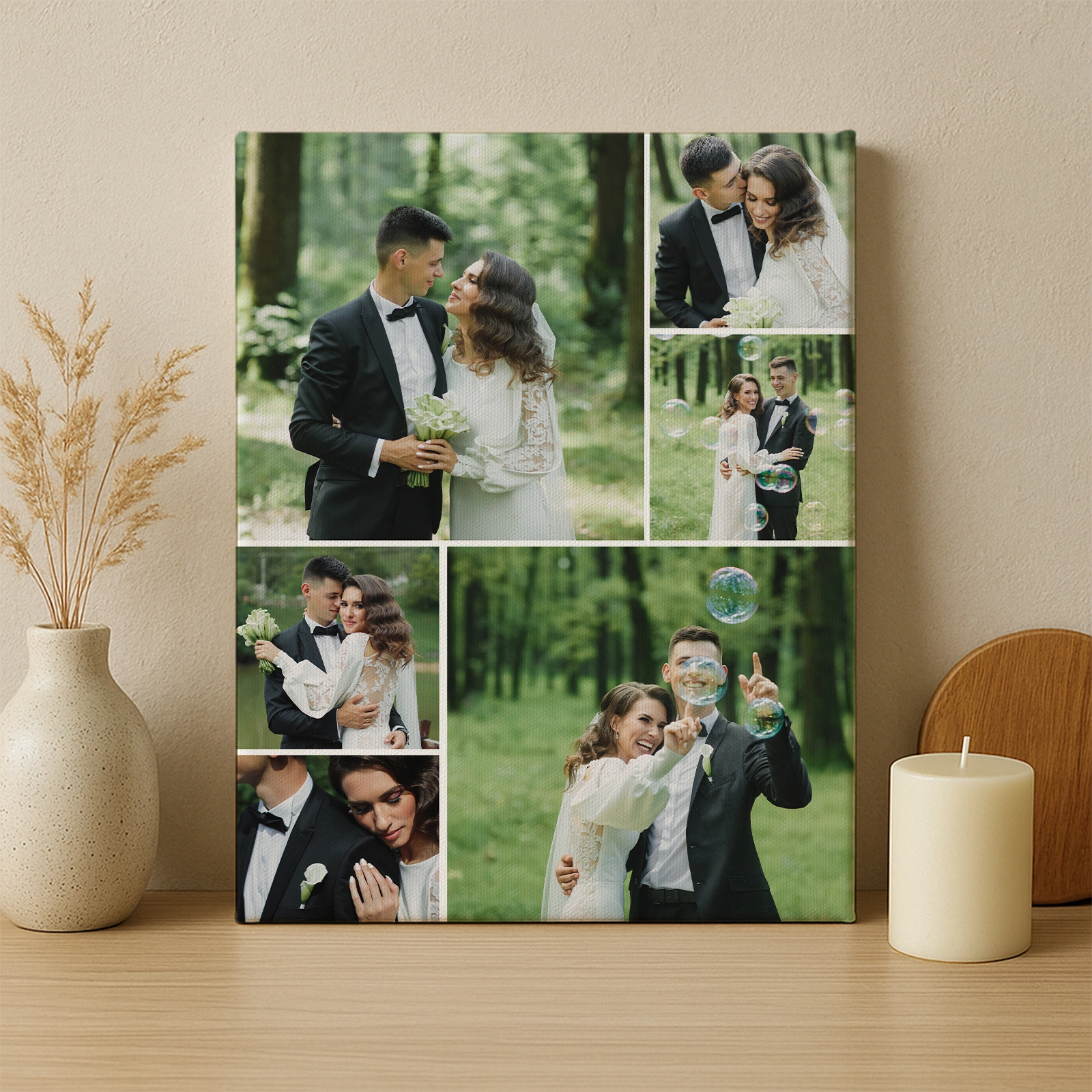6 Fotoğraflı Kanvas Tablo – Düğün & Nişan Temalı 30x40 cm