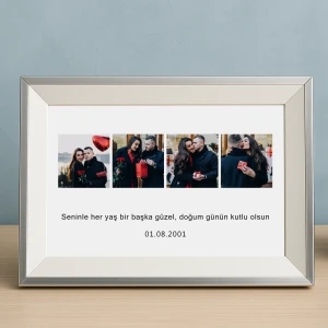 4 Fotoğraflı Doğum <br>Günü Çerçevesi  15x21 cm