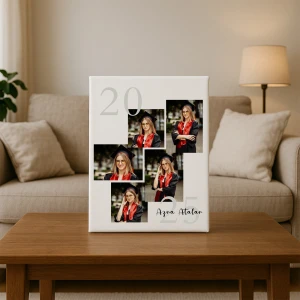 5 Fotoğraflı 2025 Mezuniyet Kolajı Kanvas Tablo–30x40