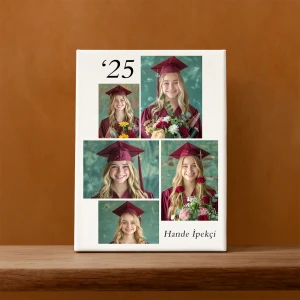 5 Kare Fotoğraflı Mezuniyet Günü Hatırası Kanvas Tablo - 30x40