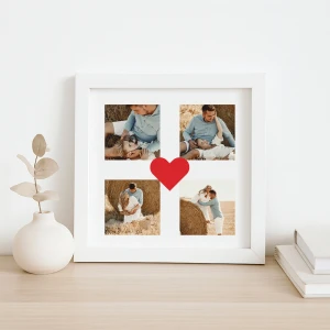 Aşk Temalı 4 Fotoğraflı Kolaj Çerçeve -25x25 cm
