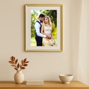 Beyaz Altın Kenar Detaylı Fotoğraf Çerçevesi – 30x40 cm