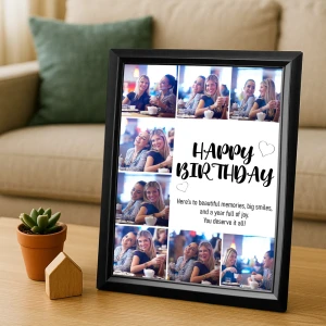 Happy Birthday Yazılı <br>8 Fotoğraflı Doğum Günü Çerçevesi – 30x40
