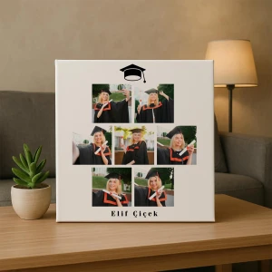 Kişiye Özel 7 Fotoğraflı Mezuniyet Kanvas Tablo – 50x50 cm