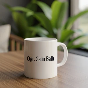 Line Art Öğretmen Kupa