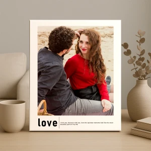 Love Yazılı Dikey <br>Tek Fotoğraflı Kanvas Tablo – 30x40 cm