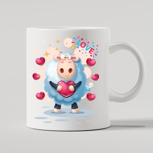 Love Yazılı Karikatürlü  Kupa