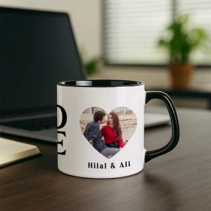 LOVE Yazılı Çift <br>Fotoğraflı Kupa