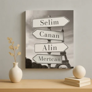 Paris İsimli Tabela Kanvası - 30x40 cm