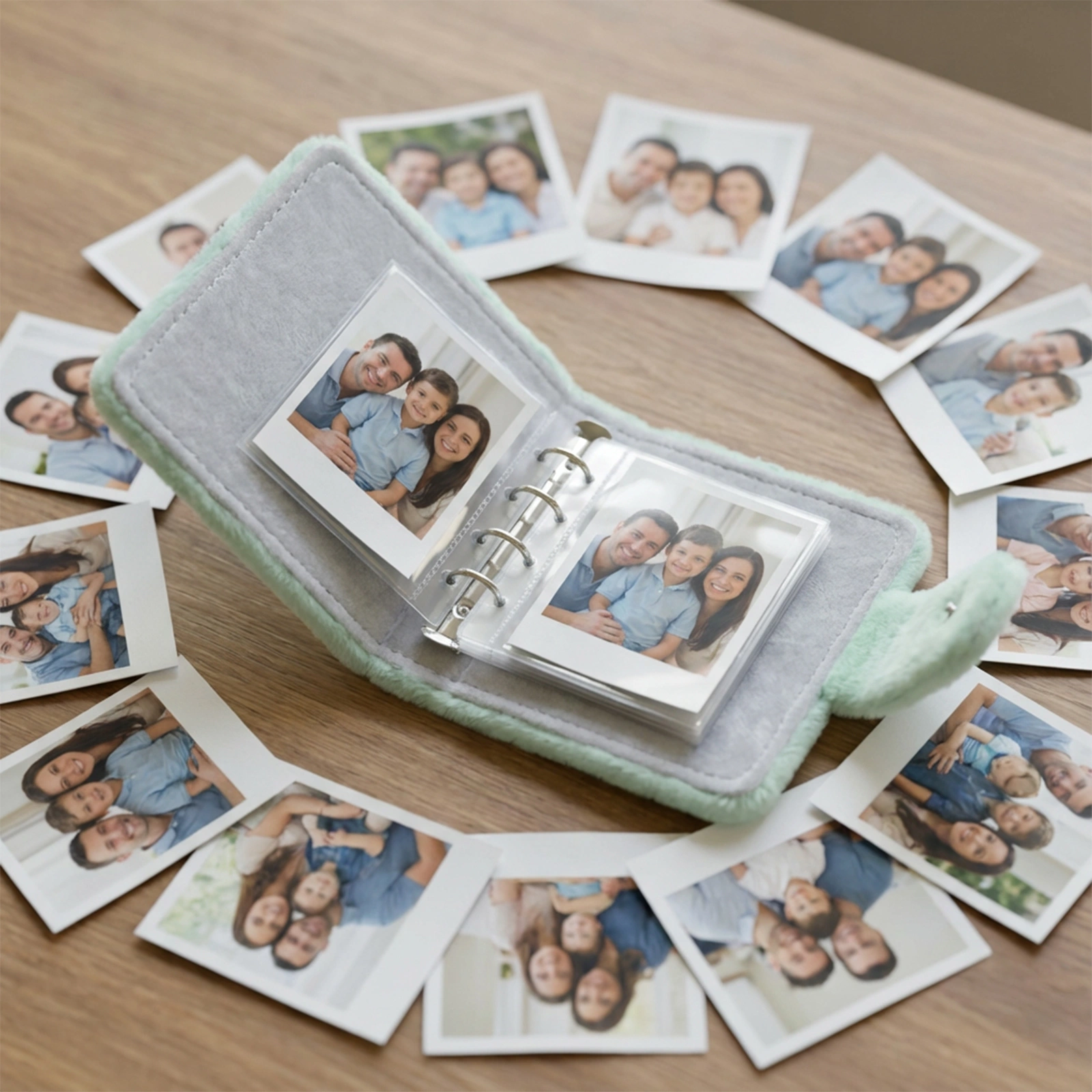 Peluş Anı Albüm 6x9 Yeşil – 60 Fotoğraf Kapasiteli