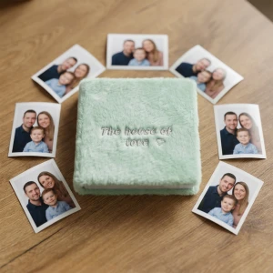 Peluş Anı Albüm 6x9 Yeşil – 60 Fotoğraf Kapasiteli