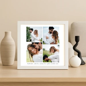 Sonsuz Aşkla 4 <br>Fotoğraflı Sözlü Çerçeve – 25x25 cm