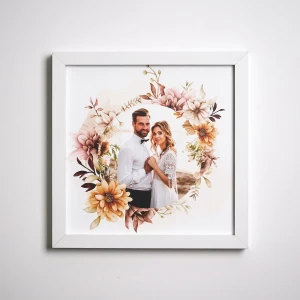 25x25 Düğün Hediyesi Beyaz Çerçeve