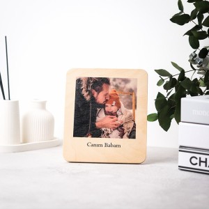 Canım Babam Yazılı Hediye Ahşap Fotoğraf